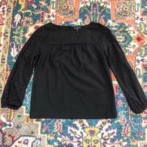 Black Eyelet Shirt